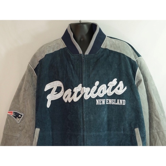 New England Patriots Leather Suede Jacket XXL - Picture 2 of 16